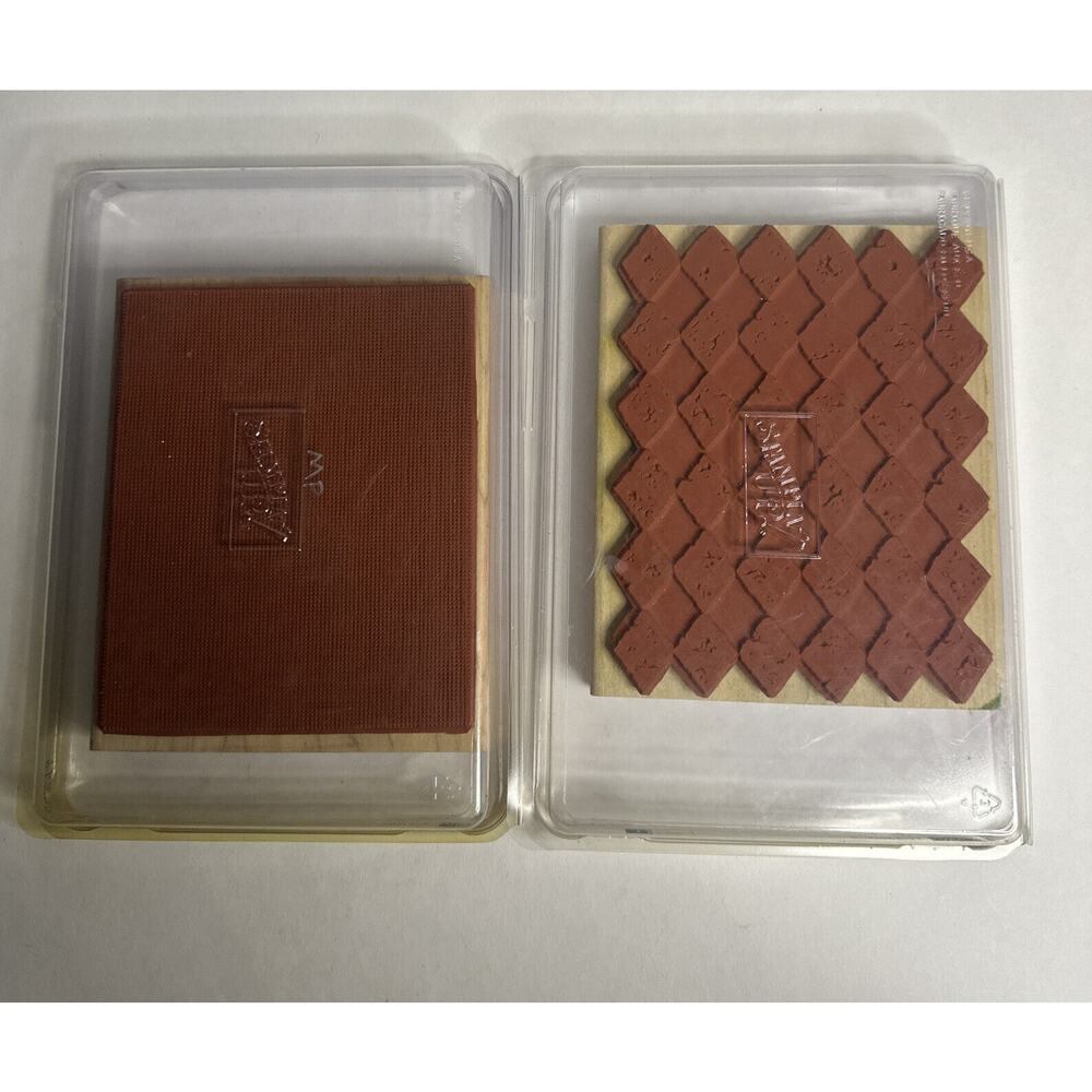 Stampin' Up! Print Pattern‎ and Canvas Wood Stamp Set of 2 Background 6x5 - Picture 4 of 4